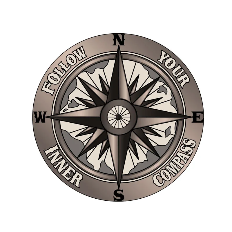 

Funny Follow your inner compass PVC High Quality Car Sticker Sunscreen Motorcycle sticker accessories Car-styling KK 12x12cm