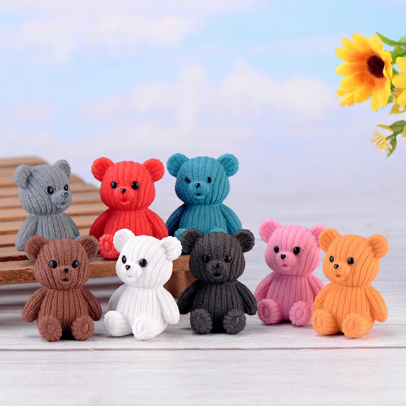 

Mini Teddy Resin Bear Accessories Doll House Decoration Miniature Bear Model Dollhouse Toys For Kids Baby Shower Toys Gift M0297