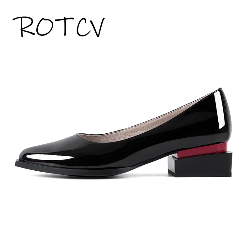 

Туфли-лодочки женские из лакированной кожи, 36-43, размера плюс, R03