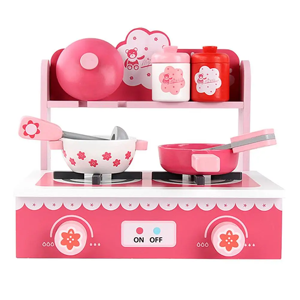 Simulated Wooden Kitchen Toy Set With Sink Cabinets Safe Material Durable Pretend Toys For Little Girls Pink | Игрушки и хобби