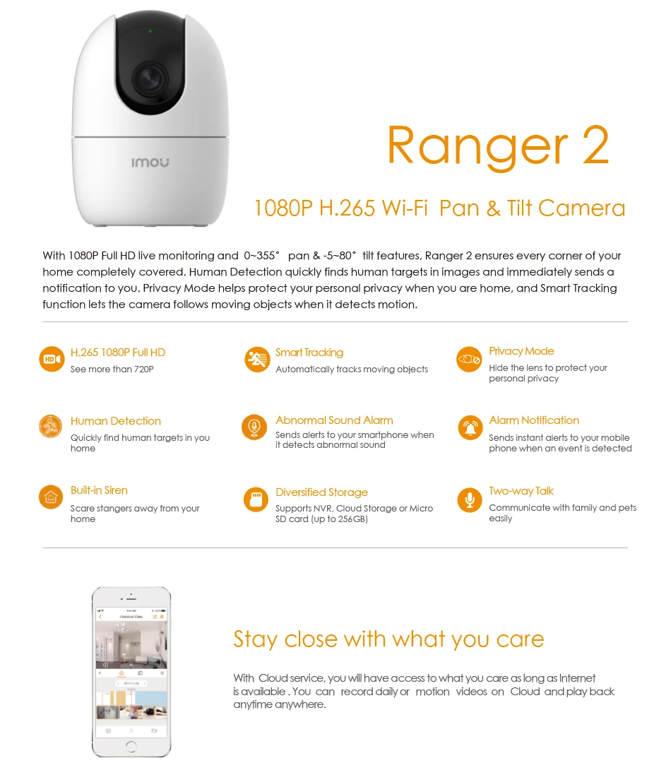 

Dahua IP Camera imou Ranger 2 with 360 Degree Coverage Human Detection and Privacy Mode Home Security Surveillance Wifi Camera