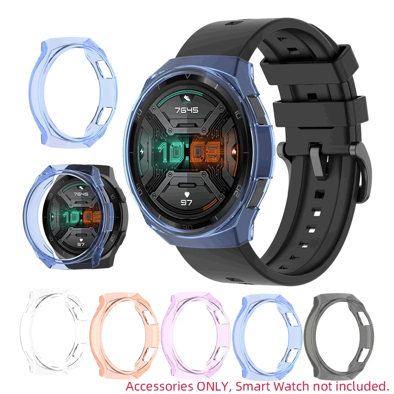 

Мягкий чехол из ТПУ, полноразмерная рамка, стеклянная Защита экрана для Huawei GT 2e/GT2 E Sport Smart Watch GT2e, защитный чехол-бампер