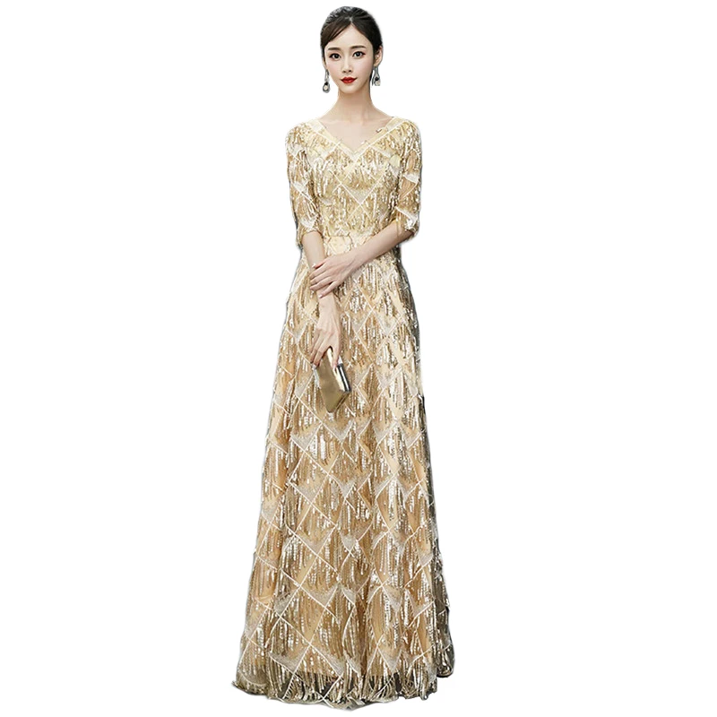 Вечерние платье для женщин Золотой Черные и темно красные туфли Красного цвета 6