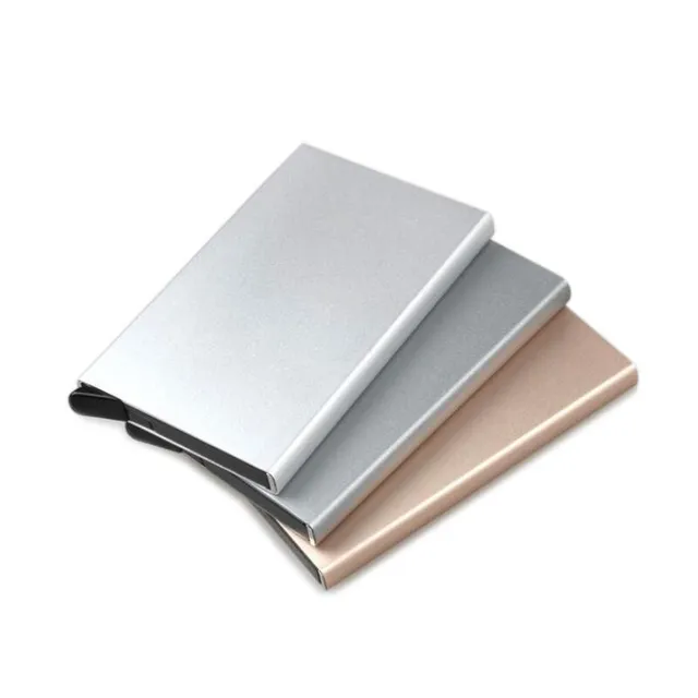 Minimalist Aluminum Credit Card Holder for Women and Men - Anti-Theft ID Wallet Pocket Case 3