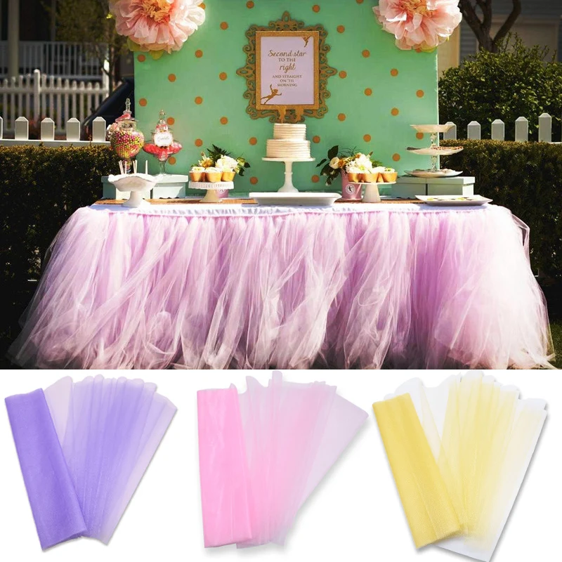 48 см * 5 м Красочные кристально чистая тюль из органзы рулон ткани для свадебная