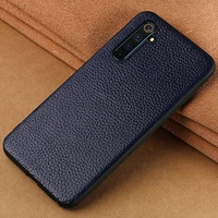 genuine litchi grain leather phone case for 6 pro 5 7 8 pro x50 x7 pro gt c3 x5 pro cover for oppo a5 a9 reno 5 4 find x2 x3 pro