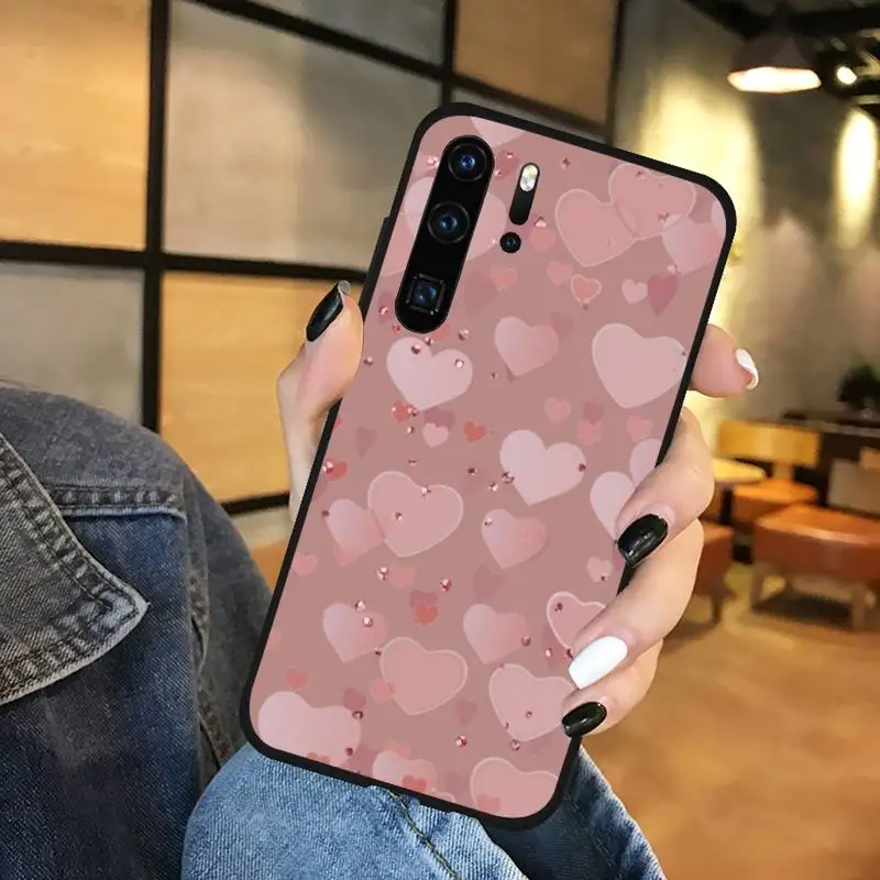 

Gold Rose Love heart Phone Case Funda For Huawei P9 P10 P20 P30 Lite 2016 2017 2019 plus pro P smart