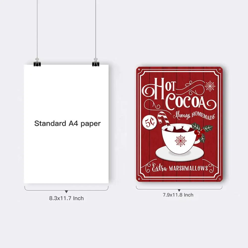 Рождественские декоративные знаки фермерские красные Горячие какао винтажные