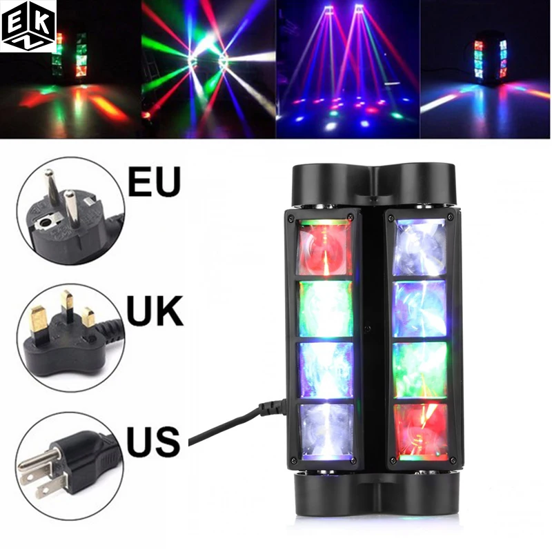 Светодиодный мини-светильник 8x10 Вт Подвижная головка светодиодный