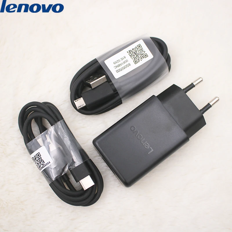 Кабель для быстрой зарядки Lenovo 5 В 3 А QC 0 EU адаптер Type C/Micro USB кабель передачи данных