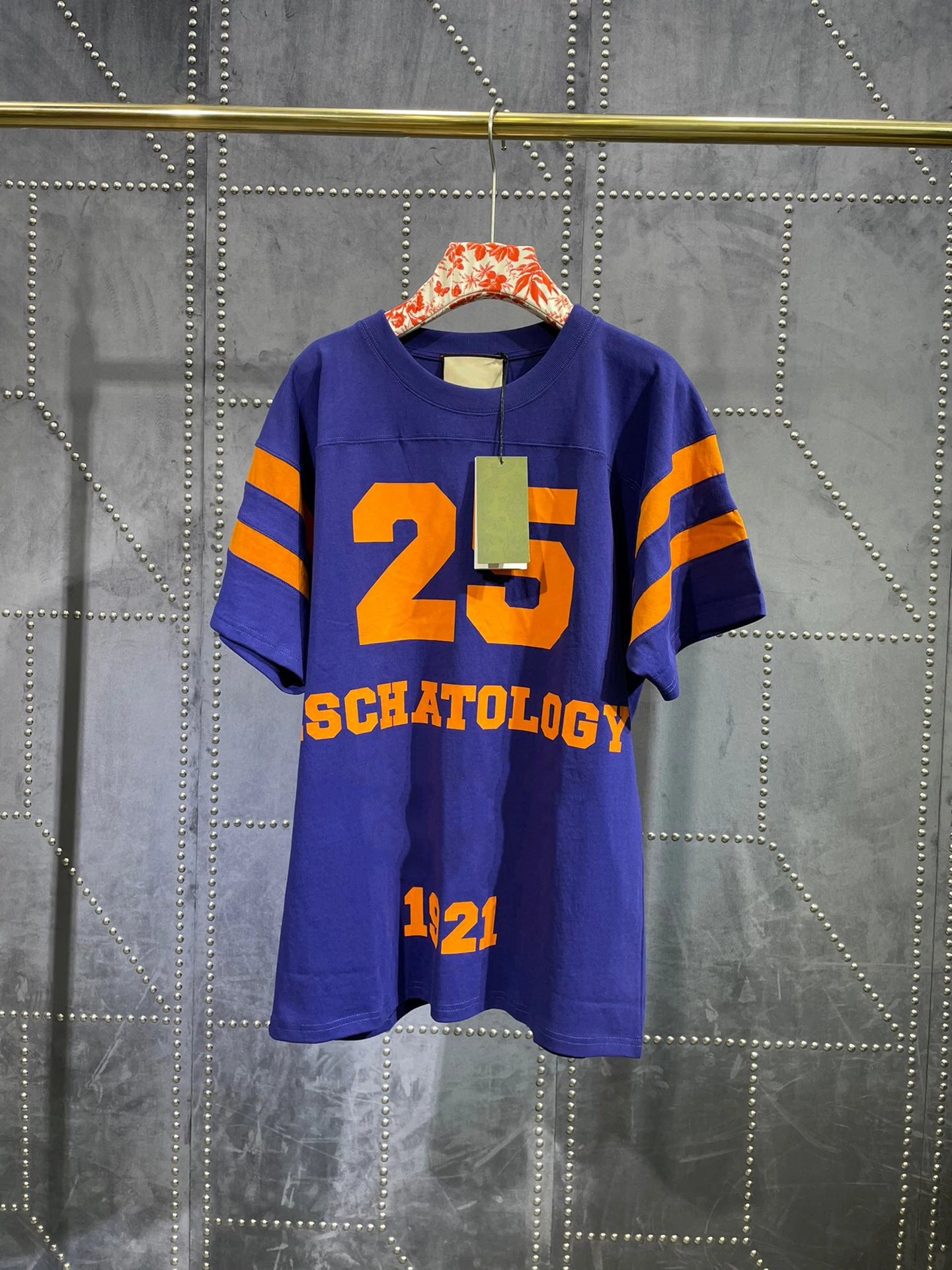 ?? 2021春夏新作ハイエンドの高級ブランドデザイン印刷文字ブラインド愛25印刷ブルー女性のtシャツ50409