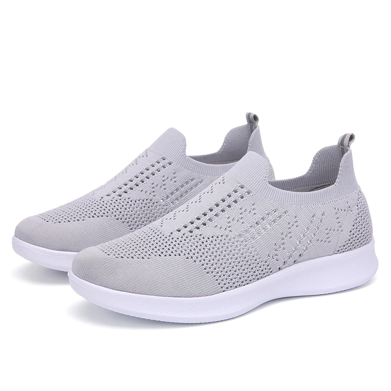 

New Sneakers Women Sock Shoes Spring Sneakers for Woman Casual Shoes Ladies Slip on Breathable Flat Female Shoes Plus Size 35-41