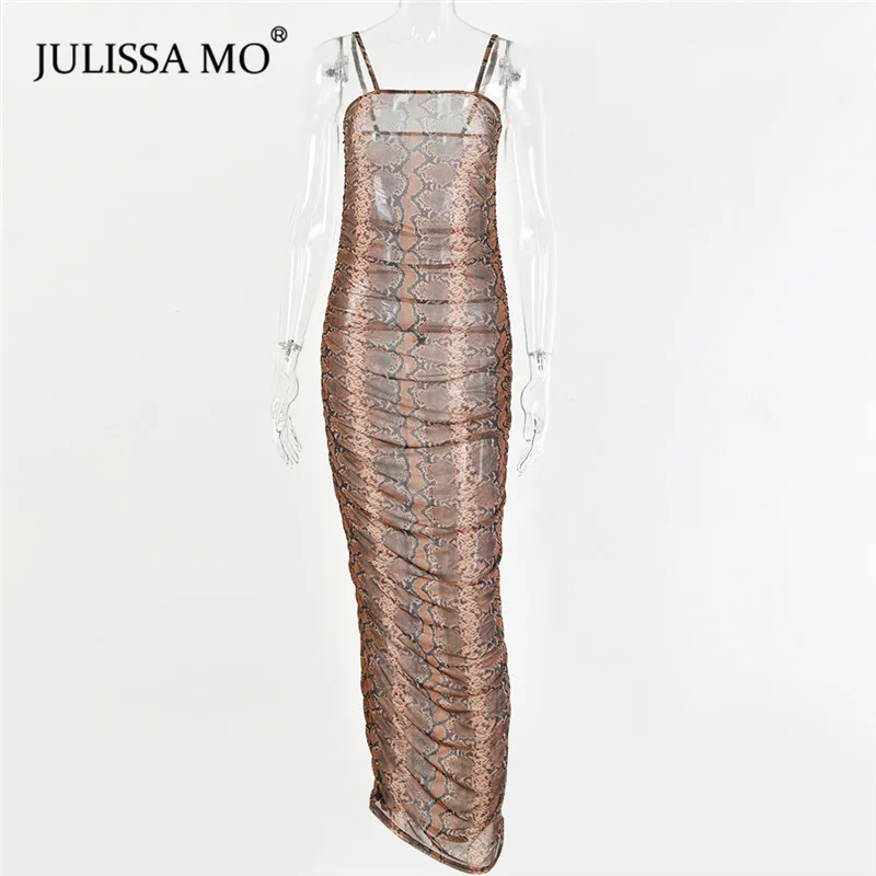 Женское платье с леопардовым принтом JULISSA MO без бретелек и рукавов летнее