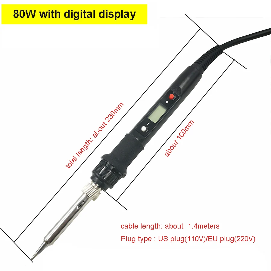 80w digital electric soldering iron set kit welding iron staion 110v 220v with soldering paste flux tips stand tool bag free global shipping