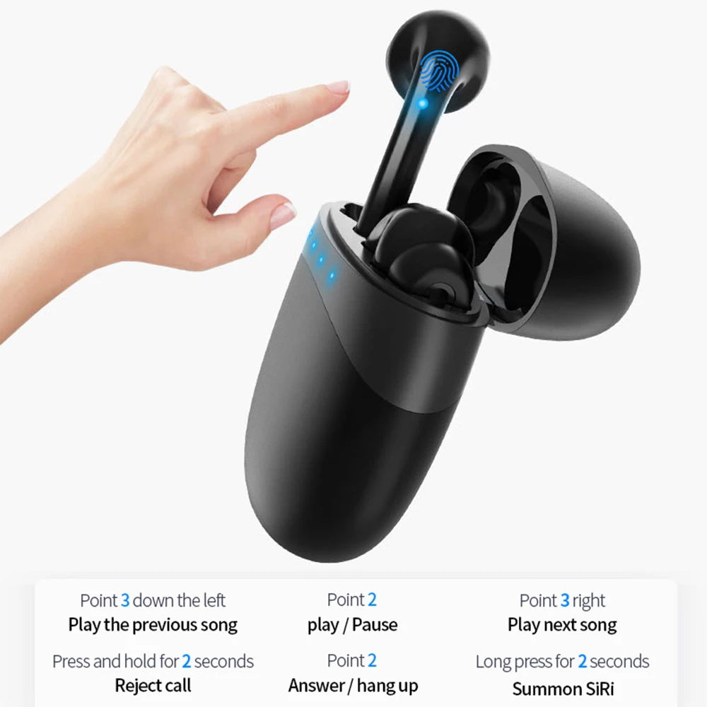 Беспроводные Bluetooth-наушники M19 TWS гарнитура Bluetooth 5 0 8D стерео бас сенсорное