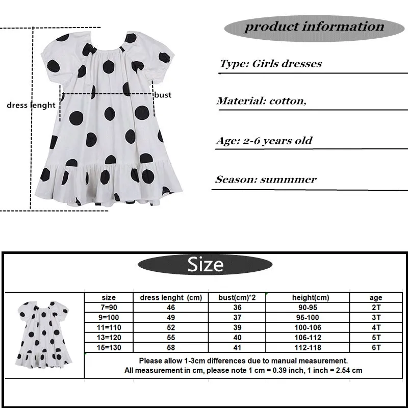 

Malayu Baby Girls Dresses 2021 New Summer Children's Princess Dresses Cute Polka Dot Girls Dress 2-6 Years Old Girls Clothing