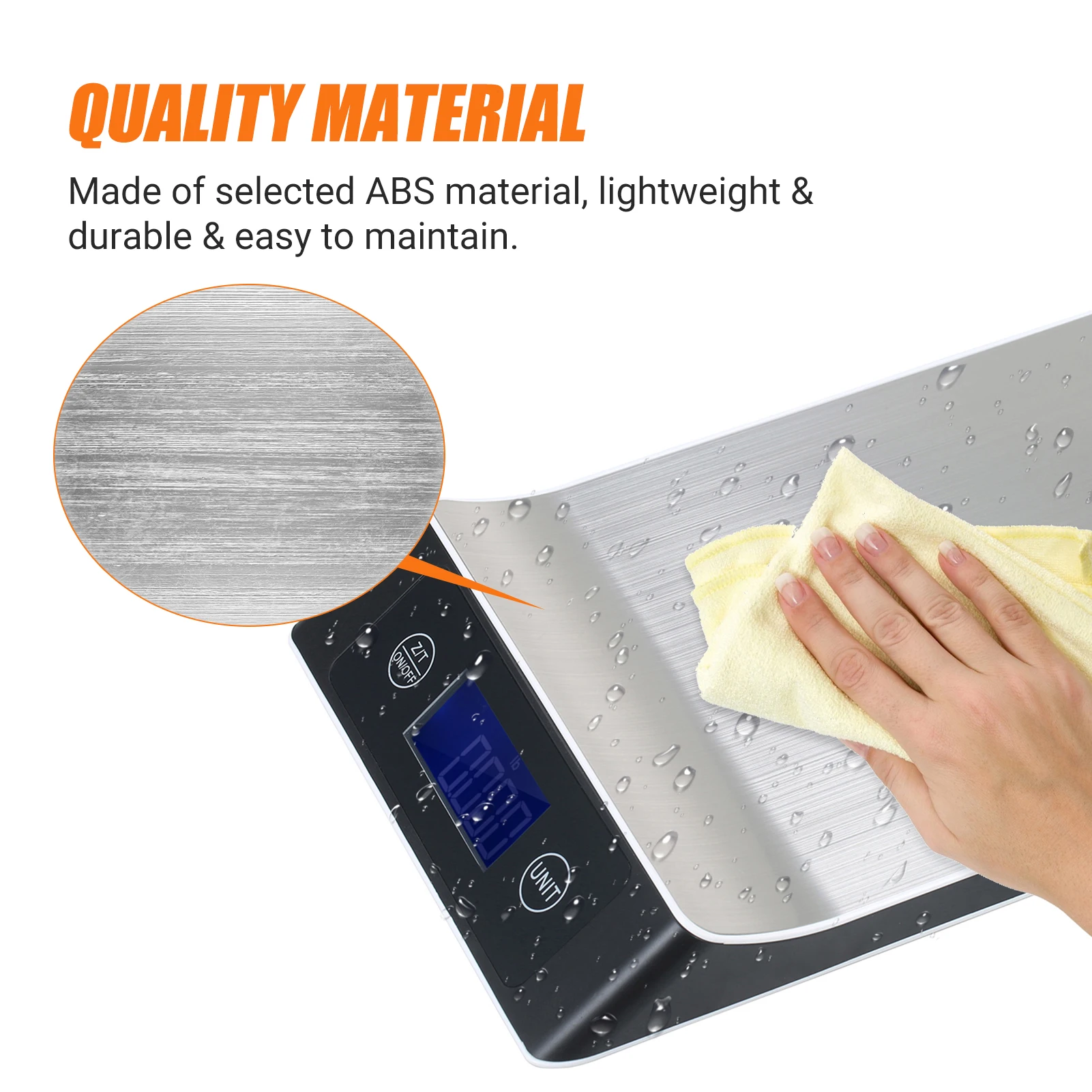 

High Precision Digital Scale with Waterproof Surface 5kg/1g Electronic Scale LCD with Backlight Kitchen Scale Baking Scale