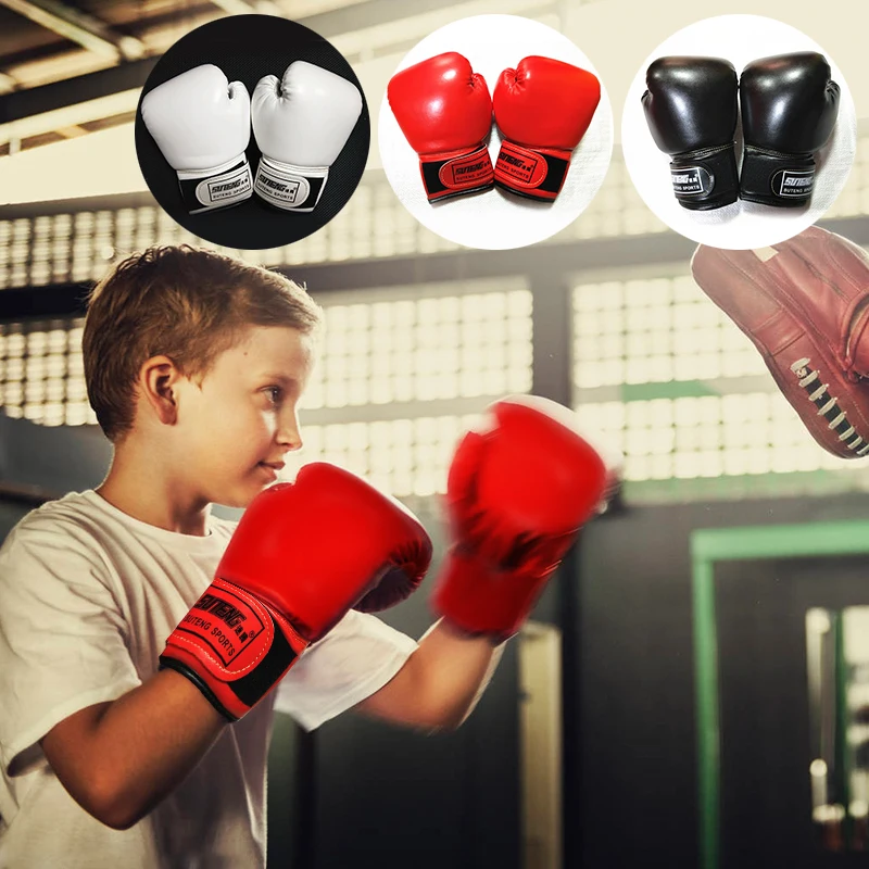 1 Pair Children's Boxing Gloves Mma Muay Thai Gloves for Kids PU Leather Paws For Boxing  Pear Gloves  Child Boxing Mittens