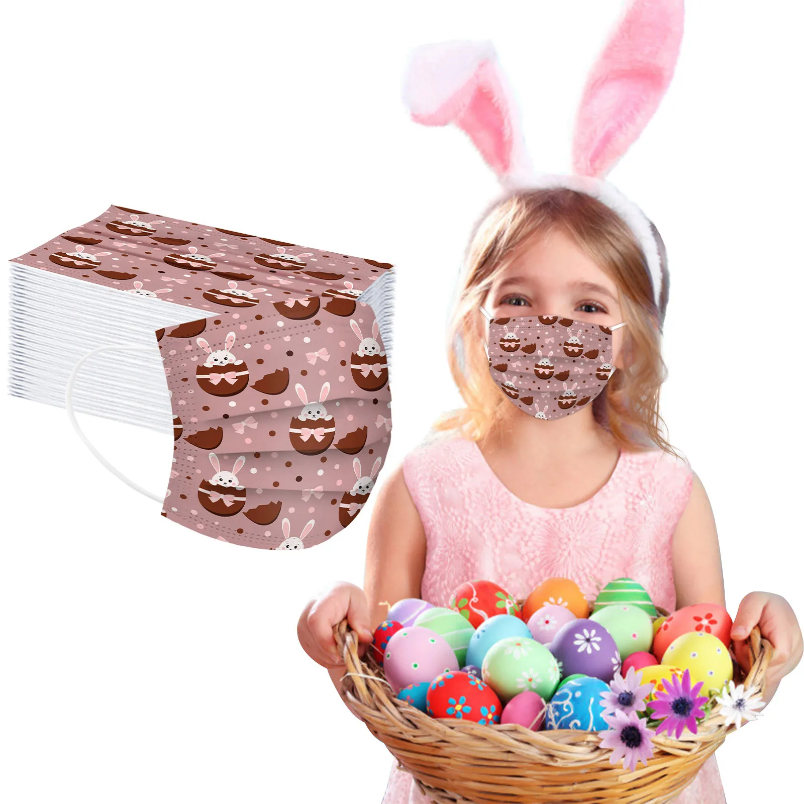 

Fast Delivery Children's Easter Mask Disposable Face Mask Industrial 3Ply Ear Loop Mask Mascarilla desechable Masken Headband