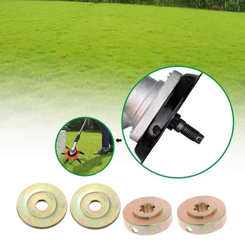 

8 Pcs Lawnmower Gearbox Universal Brush Cutter Blade Gearbox Adapter with 5 Pcs Trimmer Thread for Strimmer Brush Cutter