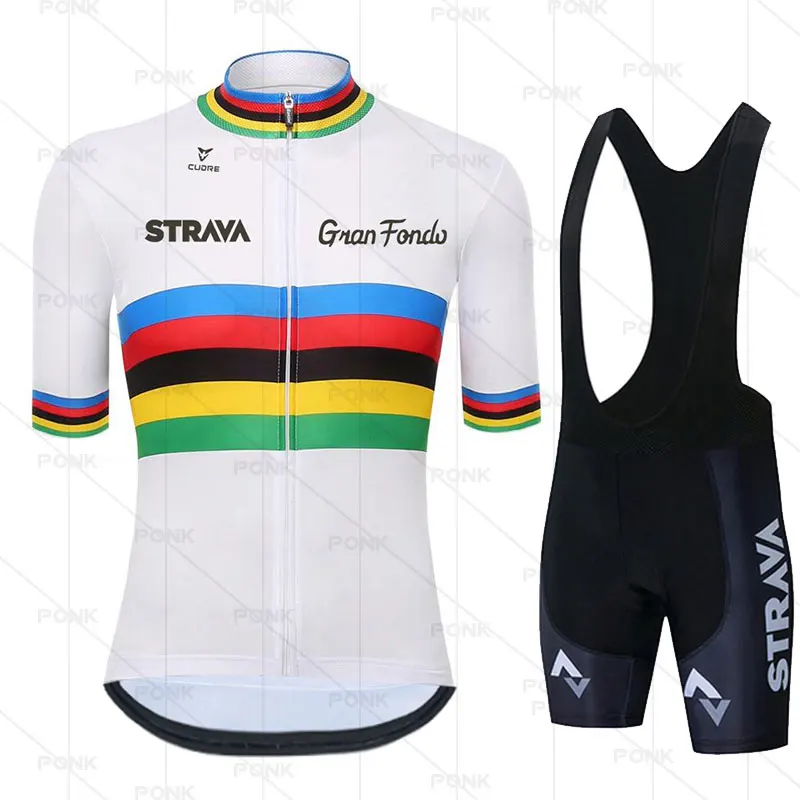 

Новинка 2021, белая велосипедная команда STRAVA Pro с коротким рукавом, Мужская велосипедная майка, Джерси, летние дышащие комплекты одежды для ве...