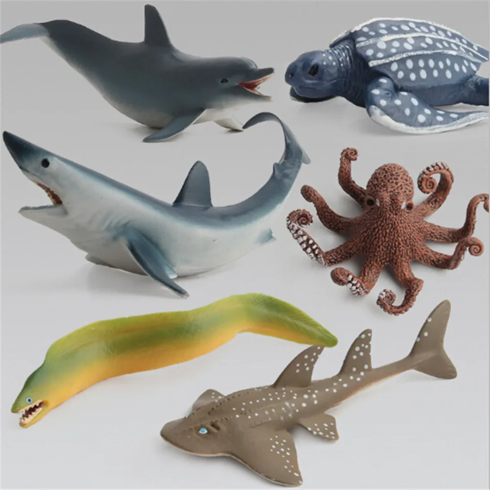 

2021 Fashion Simulation Model Ocean Sea Animals Toy Shark Octopus Turtle Learning Educational Kids Action Figure Party Game Gift