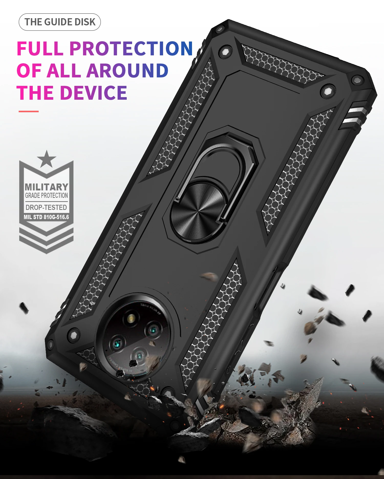 

Armor Rugged Shockproof Heavy Phone Case For Xiaomi Redmi Poco F3 Note K40 9 9T Pro 5G Magnetic Protection Kickstand Back Cover