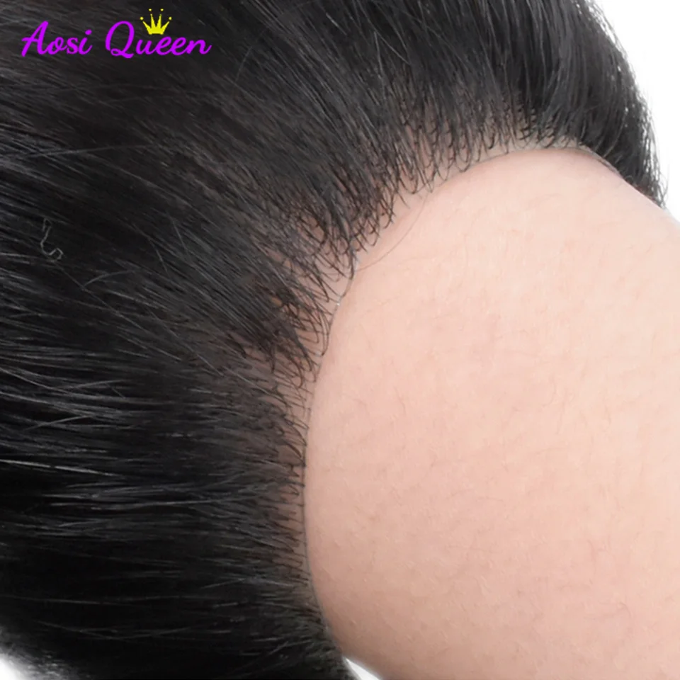

Men Wig 100% Natural HuAS man Hair Front Men Toupee Skin Invisible Hairline Remy Hair Piece Male Wig Replacement System
