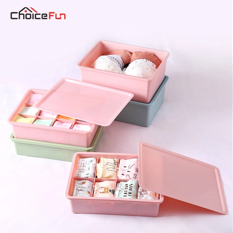 3 шт./компл. с крышкой Нижнее белье коробка для хранения Сделай Сам 1/8/12 сетка