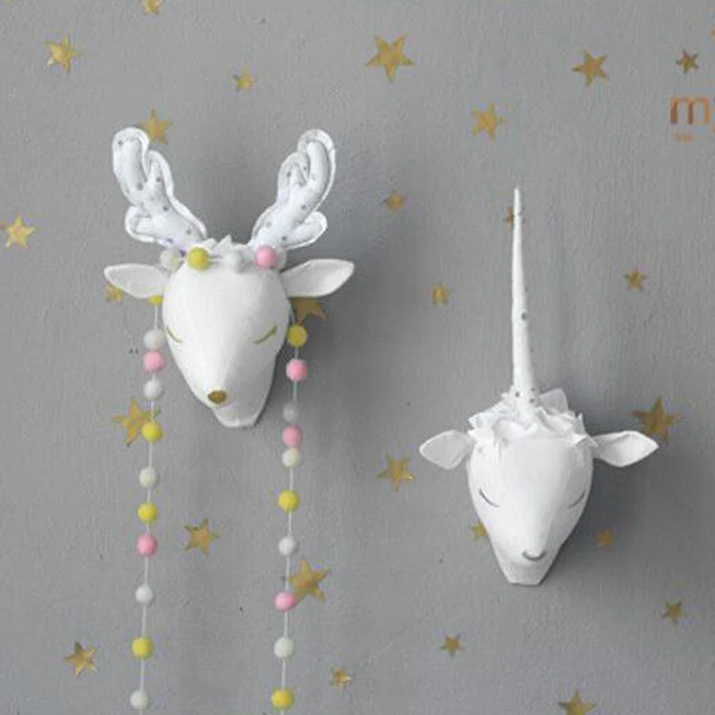 Настенные украшения ручной работы с 3d головой животного декор для детской