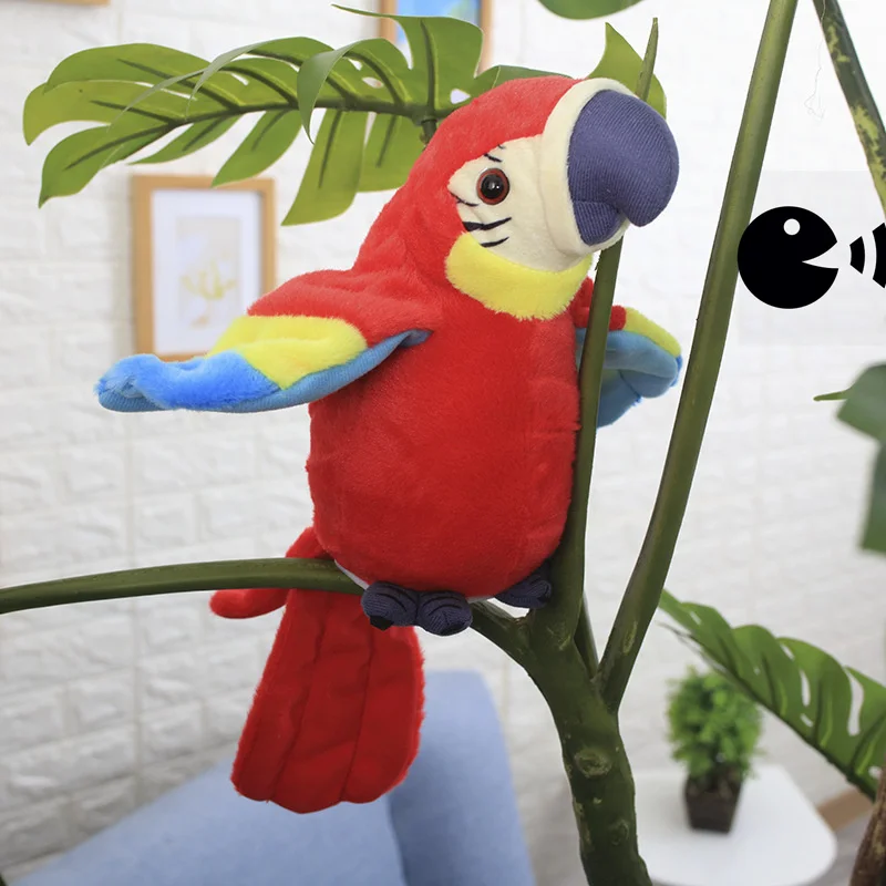 Мягкий попугай запись говорящее крыло Развивающие игрушки для малышей