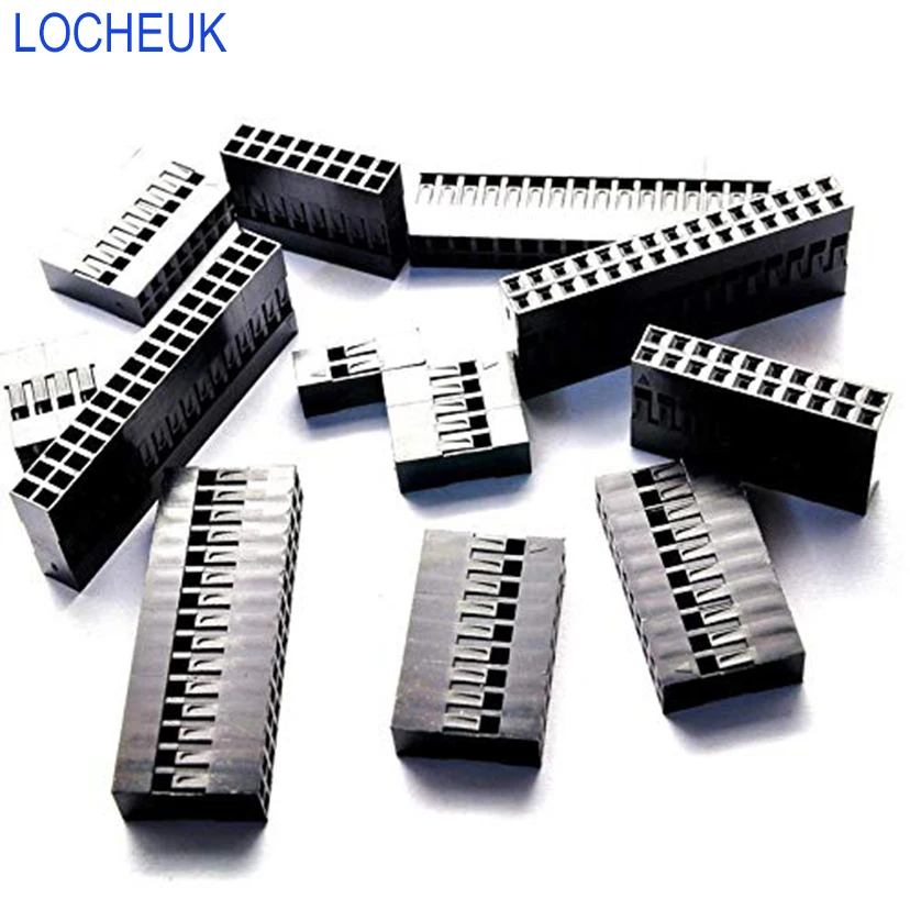 50 шт. 2 54 мм пластиковый корпус сквозное отверстие двухрядный штекер 2Pin 3Pin 4Pin 5Pin 6Pin