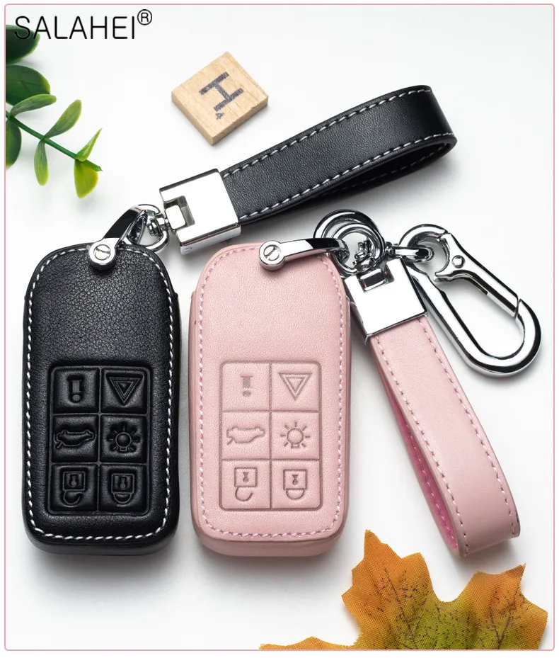 Smart Key Leather Cover Case Shell Cap Fit For Volvo S60 S90 XC60 XC90 V90 XC40 