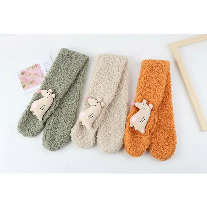 Детский шарф милый зимний детский кольцо для девочек однотонный плюшевый