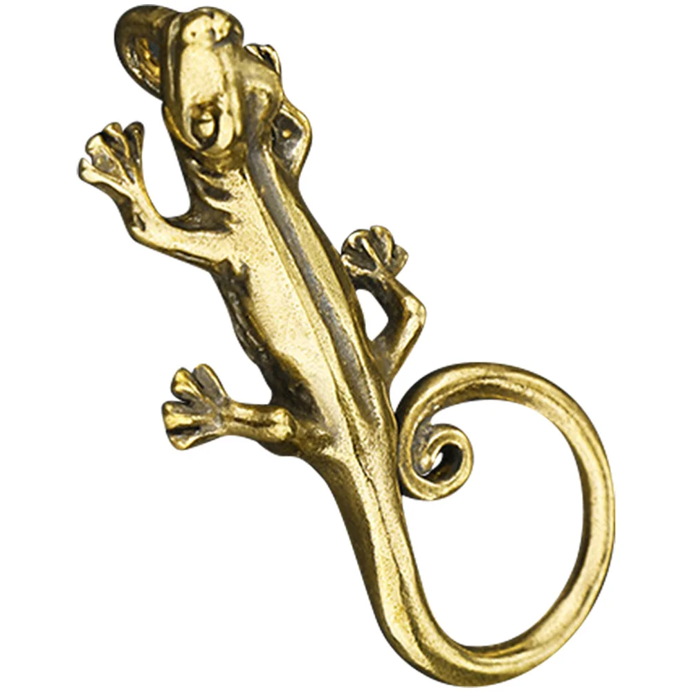 

1Pc Retro Brass Gecko Ornament Creative Tea Tray Ornament Teaboard Adornment