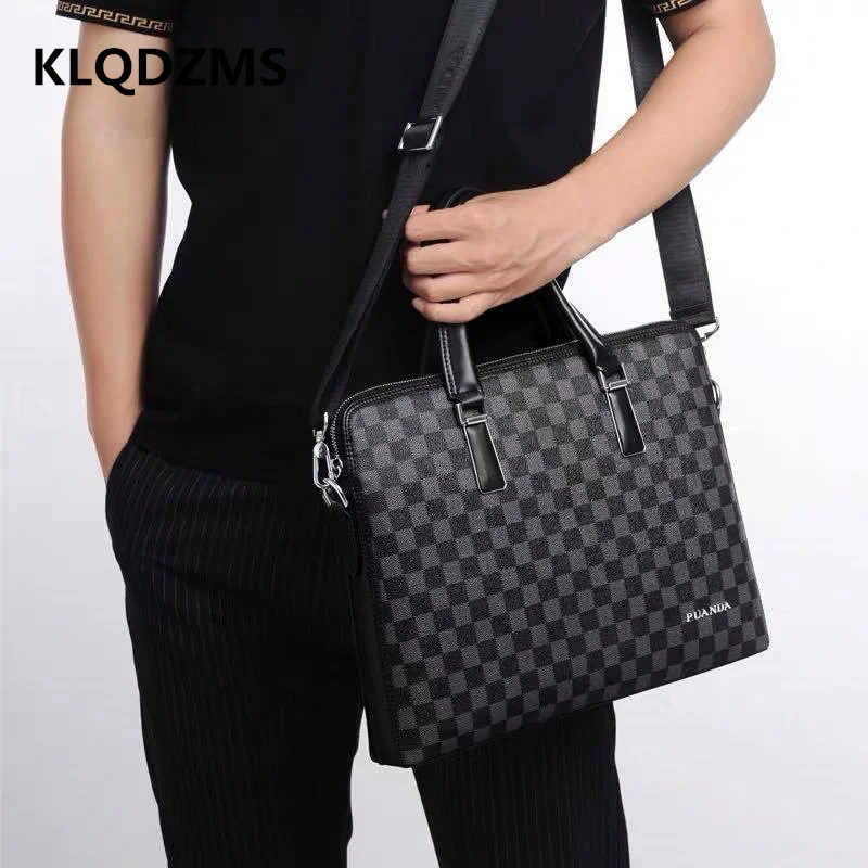 KLQDZMS  Man Classic Business Briefcase New Casual Male Bag PVC Luxury Handbag Designer Computer Backpack Hot Sell