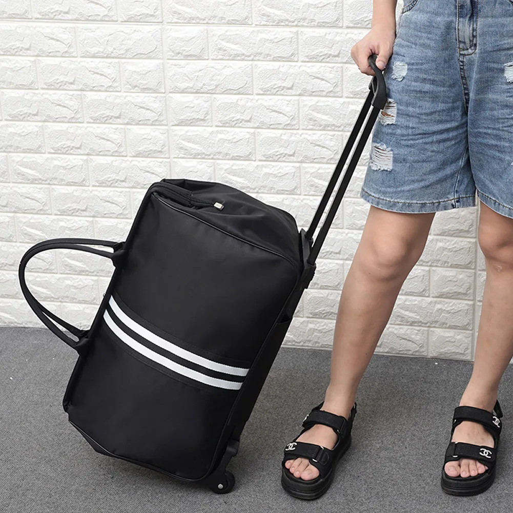 GNWXY Travel Trolley Bag With Wheels Rolling Light Large Capacity Travel Bag Folding Luggage Bags Weekend Tie Rod Suitcase Bag