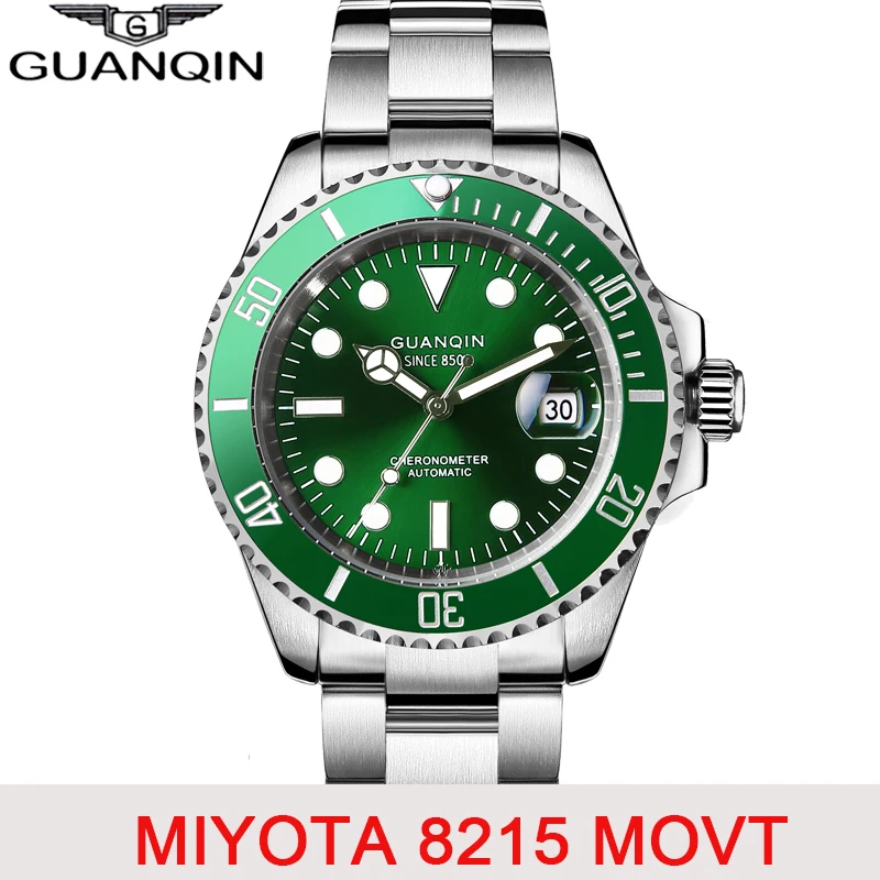 GUANQIN Япония механические часы для мужчин 100 м водонепроницаемые Топ бренд