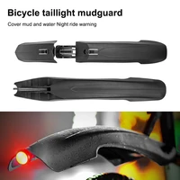 universal bike mudguard full cover front and rear with taillight adjustable bicycle fender mountain bike mud guard protector