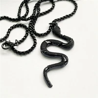 gothic animal witch serpent black snake charm necklace wiccan pendant alloy trendy jewelry party gift for female women girl
