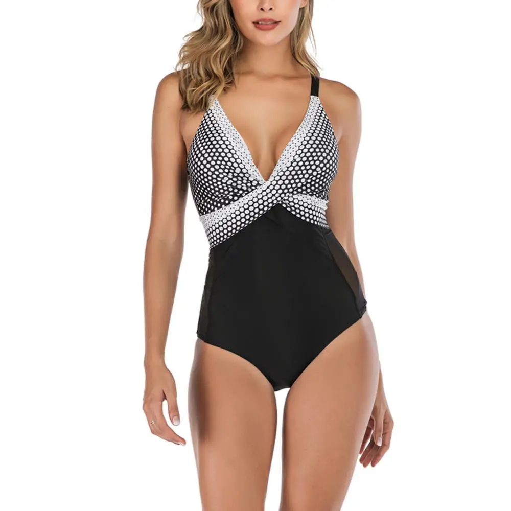 

Женский слитный купальник, винтажное бикини с рюшами и подкладками, размера плюс