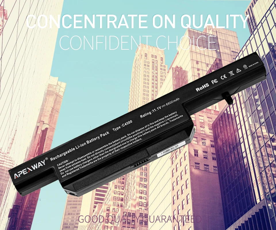 Apexway 11,1 V 6 элементная батарея для Clevo C4500BAT-6 C4500BAT 6 B4100M C4500 C4500BAT6 B4105 B5100M B5130M W150 W240C W240HU W250H