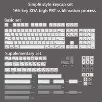 166 keysset xda profile white theme dye sub japanese pbt keycap for mx switch mechanical keyboard key caps
