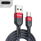 Essager кабель с разъемом USB Type-C для Samsung S10 S9 3A Быстрая зарядка через USB зарядный кабель с разъемом типа C кабель для передачи данных для телефона Redmi note 8 pro USB-C кабель провод