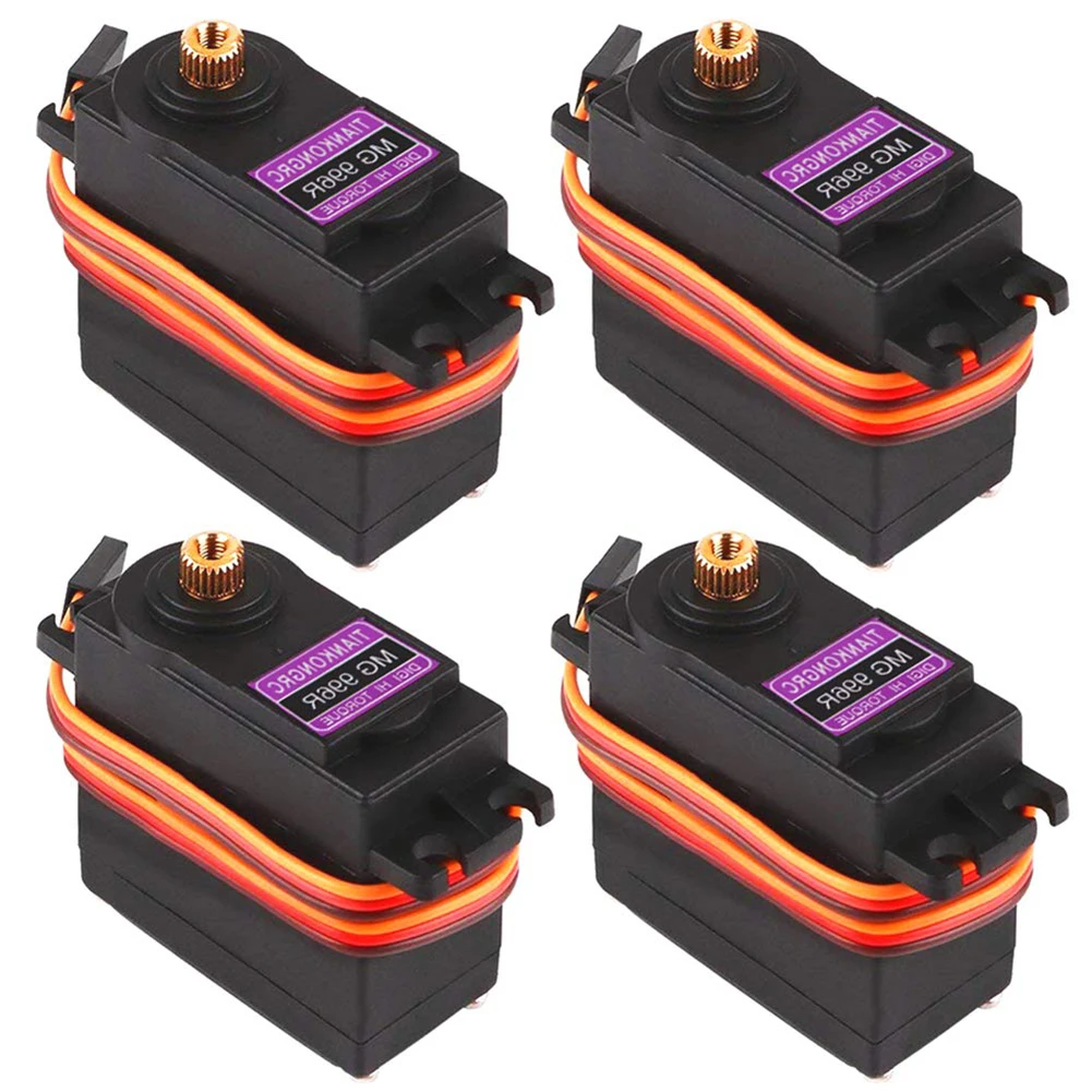 

4pcs MG996R Servo 20kg High Gear Torque Digital Motor for Helicopter Car Boat Robot Metal Gears Digital RC Servo High Torque