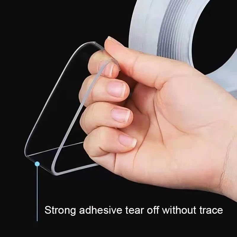 Лента наноклейкая прозрачная двухсторонняя 5 м не оставляет следов |