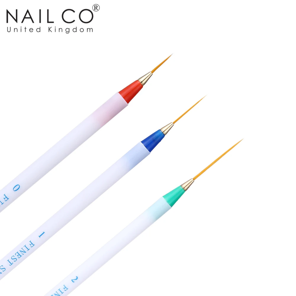 NAILCO 3 шт./компл. тонкая фотокартина полосы цветок UV светодиодный Гель лак кисть