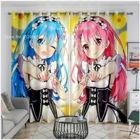 life in a different world from zero window curtain 3d print japan anime window drapes for bedroom home textile window treatment
