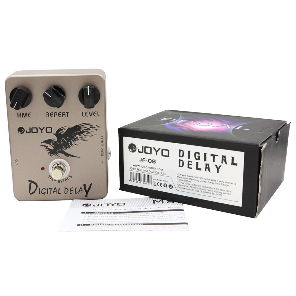 JOYO JF-08 цифровая педаль эффектов задержки гитары stompbox 600 мс время теплый и