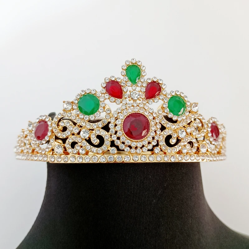 

Arab Royal Headdress Algerian Moroccan Headdress Arab National Wedding Jewelry Princess Flower Headdress Crystal Woman Crown